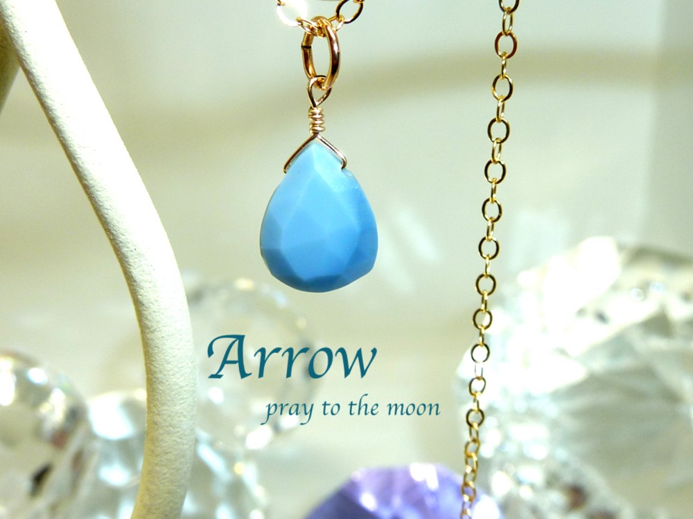 14KGF☆幸運を呼び込む！ブルーオパールネックレス