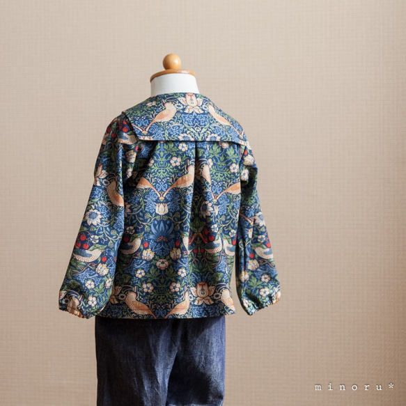 いちご泥棒 セーラーシャツ 90cm【受注製作】 ｜minoru* 3枚目の画像