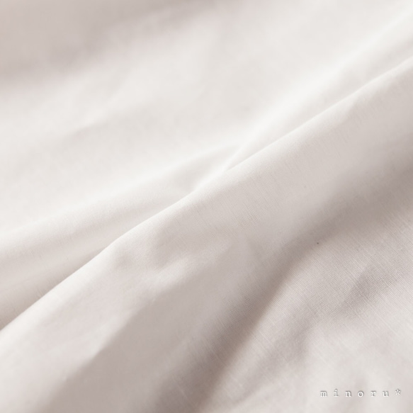 (半袖/長袖)コットンリネン セーラーシャツ オフホワイト(80/90)【受注製作】 4枚目の画像