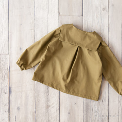 半袖/長袖(80-110)セーラーシャツ カーキグリーン【受注製作】 ｜minoru* 2枚目の画像