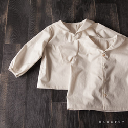半袖/長袖(80-110)セーラーシャツ カーキグリーン【受注製作】 ｜minoru* 5枚目の画像