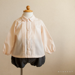 (70-90)ドレスシャツ 淡いサーモンピンク【受注製作】 1枚目の画像