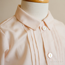 (70-90)ドレスシャツ 淡いサーモンピンク【受注製作】 3枚目の画像