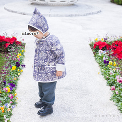 ［特集掲載］小人コートセット キャメル 110cm｜小人帽子とノーカラーコートのセットアップ 7枚目の画像
