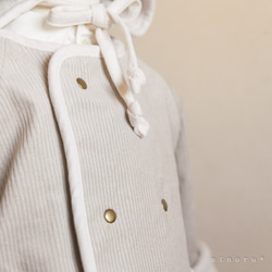 小人コートセット ライトグレー110cm｜小人帽子とノーカラーコートのセットアップ 5枚目の画像