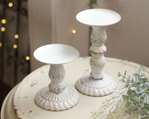 アイアン キャンドルスタンド SとM(ホワイトウォッシュ) アレンジ用