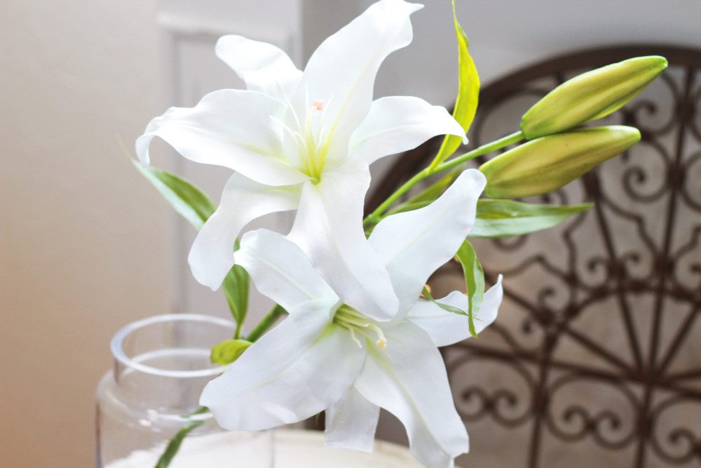 贈り物に!!　エレガントなカサブランカ 　1本　「Creema限定」