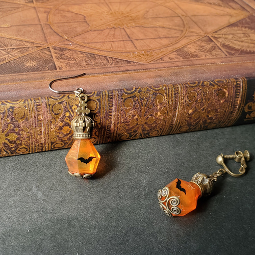 ハロウィンランタンアクセサリーセット(オレンジ)【受注制作】 ピアス