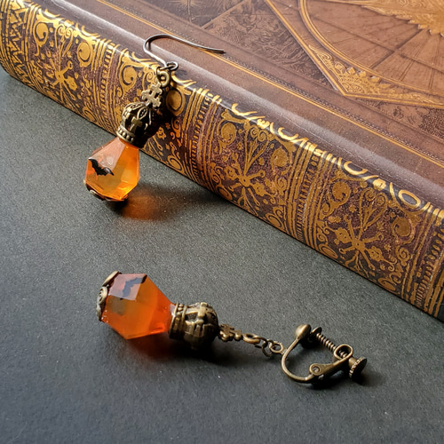 ハロウィンランタンアクセサリーセット(オレンジ)【受注制作】 ピアス