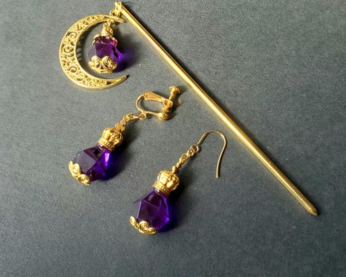 ハロウィンランタンアクセサリーセット(紫)【受注制作