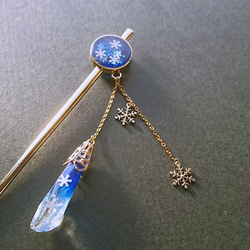 夜に煌めく雪の結晶かんざし【受注制作】 かんざし 蒼依堂 通販