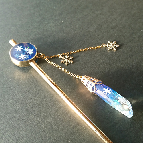 夜に煌めく雪の結晶かんざし【受注制作】 かんざし 蒼依堂 通販