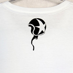 サメくんのTシャツ　white x black 5枚目の画像