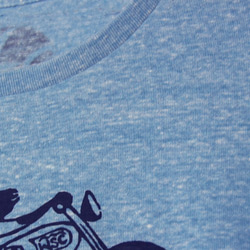ヒツジくんのTシャツ Lady's  turquoise × navy 5枚目の画像