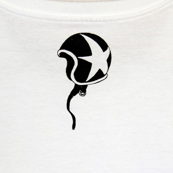 ネコくんのTシャツ white × black 6枚目の画像