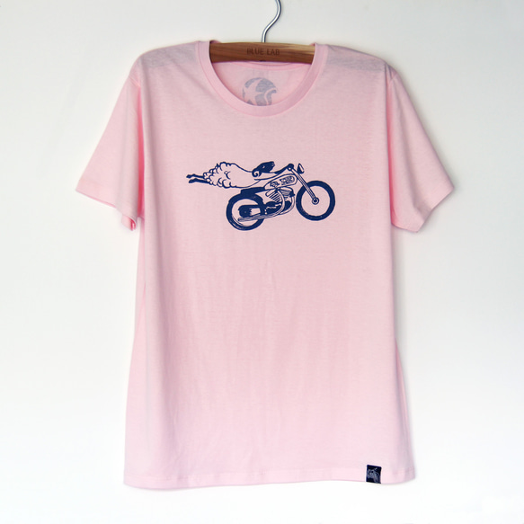 ヒツジくんのTシャツ pink×navy 1枚目の画像