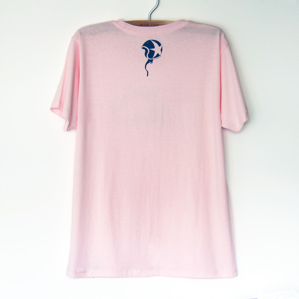 ヒツジくんのTシャツ pink×navy 2枚目の画像