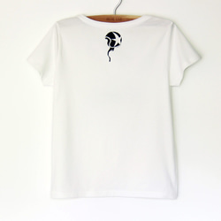 ネコくんのTシャツ lady's white×black Lサイズ 3枚目の画像