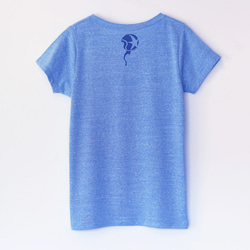 ネコくんのTシャツ lady's blue×navy 2枚目の画像