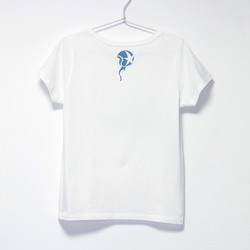 ウサギくんのTシャツ Lady's white x turquoise 2枚目の画像