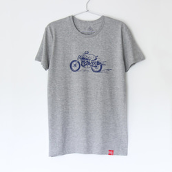 イヌくんのTシャツ gray x navy 1枚目の画像