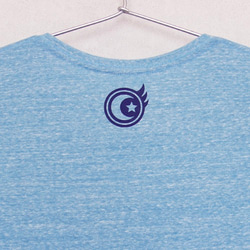 望月ミキ × Blue labコラボTシャツ“ 猫月夜 ” Lady's  turquoise × navy 4枚目の画像