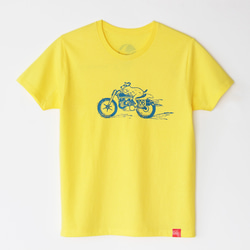 イヌくんのTシャツ　yellow × turquoise blue 1枚目の画像