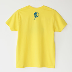 イヌくんのTシャツ　yellow × turquoise blue 2枚目の画像