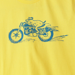イヌくんのTシャツ　yellow × turquoise blue 3枚目の画像