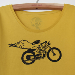 ヒツジくんのT-シャツ　Lady`s 長袖　yellow×black　Lサイズ 4枚目の画像