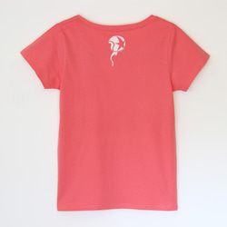ウサギくんのTシャツ lady's ピンク×ホワイト 2枚目の画像