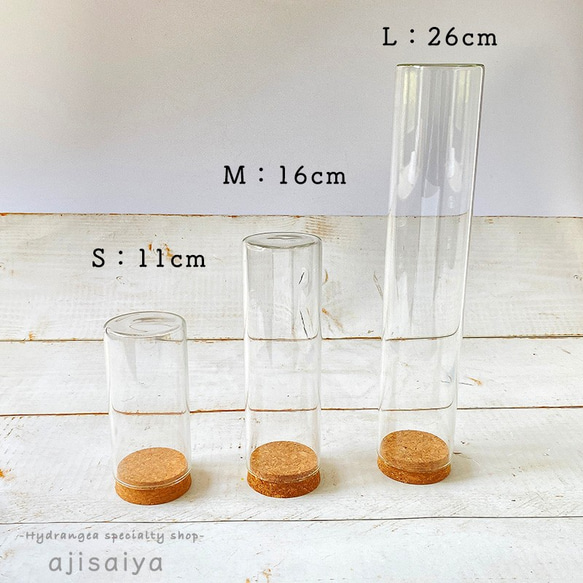 ガラスシリンダー3兄弟（コルク付き） 2枚目の画像