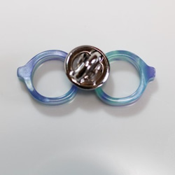 メガネピンズ（丸メガネ、Sサイズ、短針、スカイブルー） 4枚目の画像