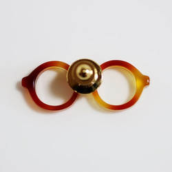 【訳あり品】メガネラぺルピン（丸メガネ、Sサイズ、長針、ブラウン1） 4枚目の画像