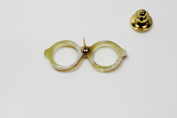 メガネラぺルピン（丸メガネ、Sサイズ、長針、ホーン） 3枚目の画像