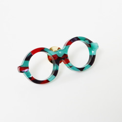 メガネラぺルピン（丸メガネ、Mサイズ、長針、赤緑紫） 2枚目の画像