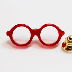メガネラぺルピン（丸メガネ、Sサイズ、長針、赤） 2枚目の画像