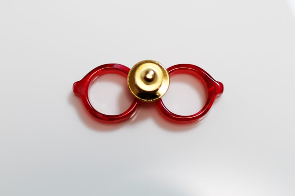 メガネラぺルピン（丸メガネ、Sサイズ、長針、赤） 4枚目の画像