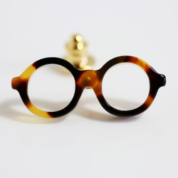 メガネラぺルピン（丸メガネ、Sサイズ、ブラウン２、長針） 2枚目の画像