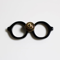 メガネラぺルピン（丸メガネ、Mサイズ、長針、黒） 3枚目の画像