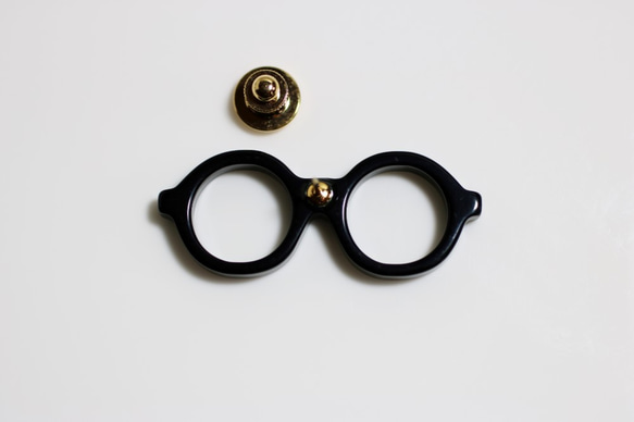 メガネラぺルピン（丸メガネ、Mサイズ、長針、黒） 4枚目の画像
