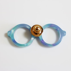 メガネラぺルピン（丸メガネ、Mサイズ、長針、青緑） 3枚目の画像