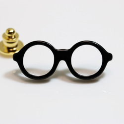 メガネラぺルピン（丸メガネ、Sサイズ、長針、黒） 2枚目の画像