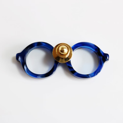 メガネラぺルピン（丸メガネ、Mサイズ、長針、青） 4枚目の画像
