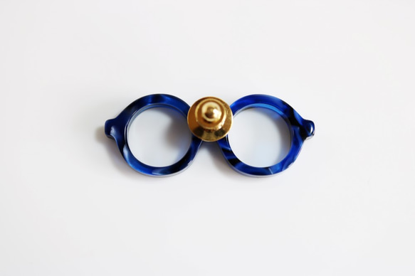メガネラぺルピン（丸メガネ、Mサイズ、長針、青） 4枚目の画像