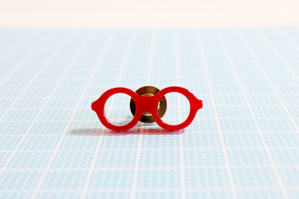 メガネラぺルピン（丸、XSサイズ、長針、赤） 4枚目の画像