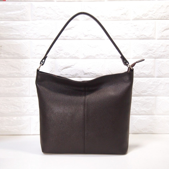 ★正在生產★預計3月15日左右發貨★日本製造★牛皮★兩用肩包（長手柄/肩背包）★巧克力色★ 第6張的照片