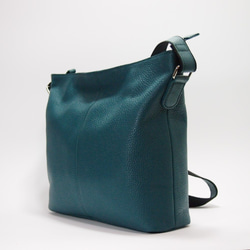 ★只今製作中★２月２０日前後の発送予定★日本製★本革★斜め掛けショルダーバッグ★ブルーグリーン色★Ａ４クリアファイル★ 2枚目の画像