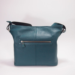 ★只今製作中★２月２０日前後の発送予定★日本製★本革★斜め掛けショルダーバッグ★ブルーグリーン色★Ａ４クリアファイル★ 5枚目の画像