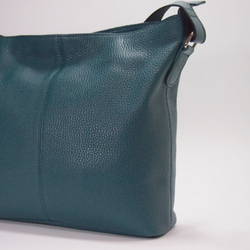 ★只今製作中★２月２０日前後の発送予定★日本製★本革★斜め掛けショルダーバッグ★ブルーグリーン色★Ａ４クリアファイル★ 7枚目の画像